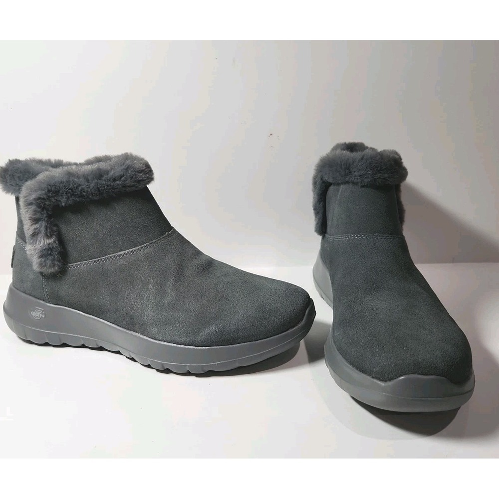NEW Ankle Boots Size 8.5 M Suede Charcoal Grey Skechers On The Go  Joy No Box